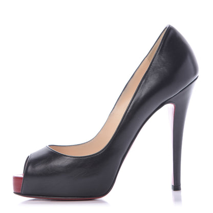 Christian Louboutin Kid Very Prive 120 Pumps 35 Black Red 1 of 11