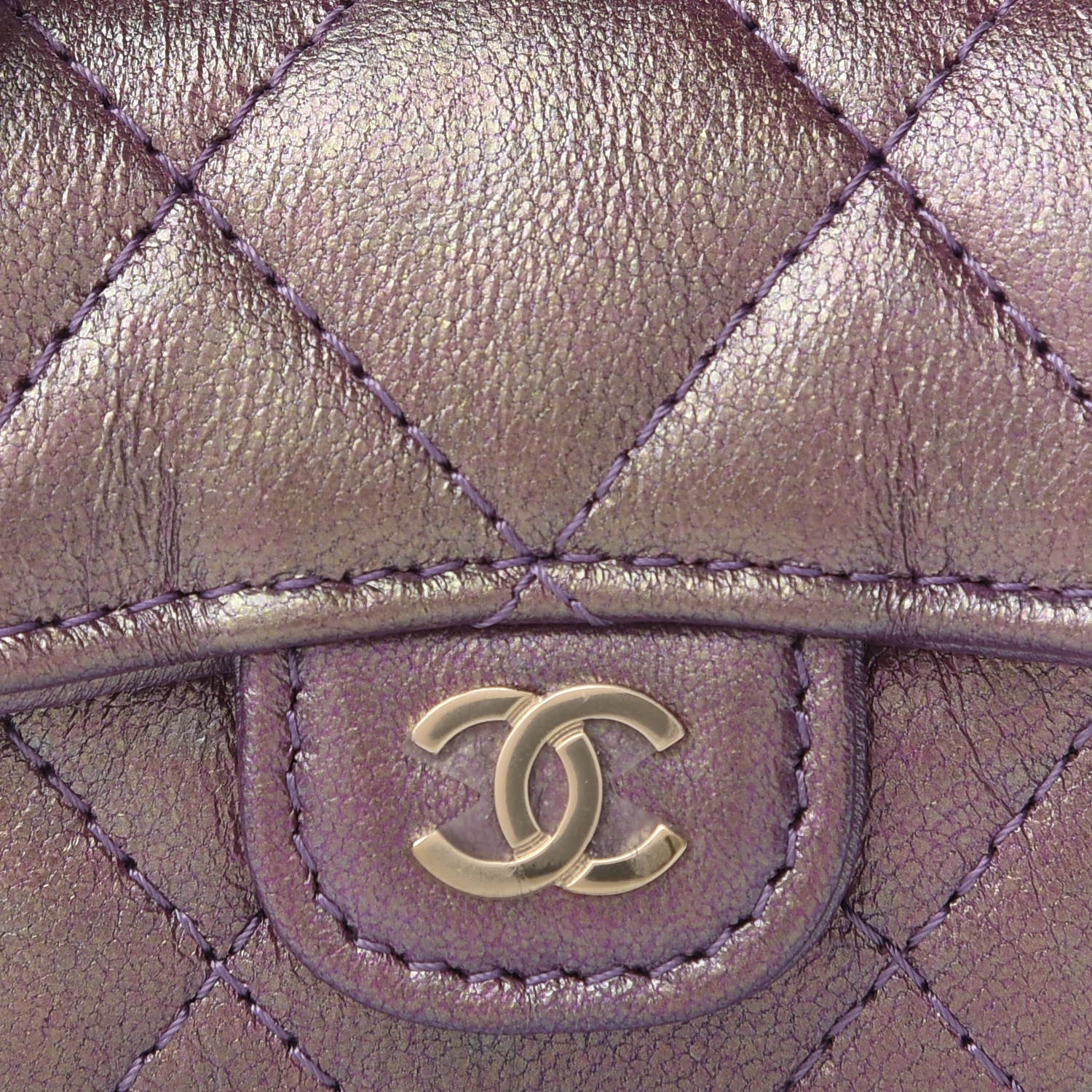 Chanel Iridescent Lambskin Quilted Airpods Pro Case Purple 9 of 10