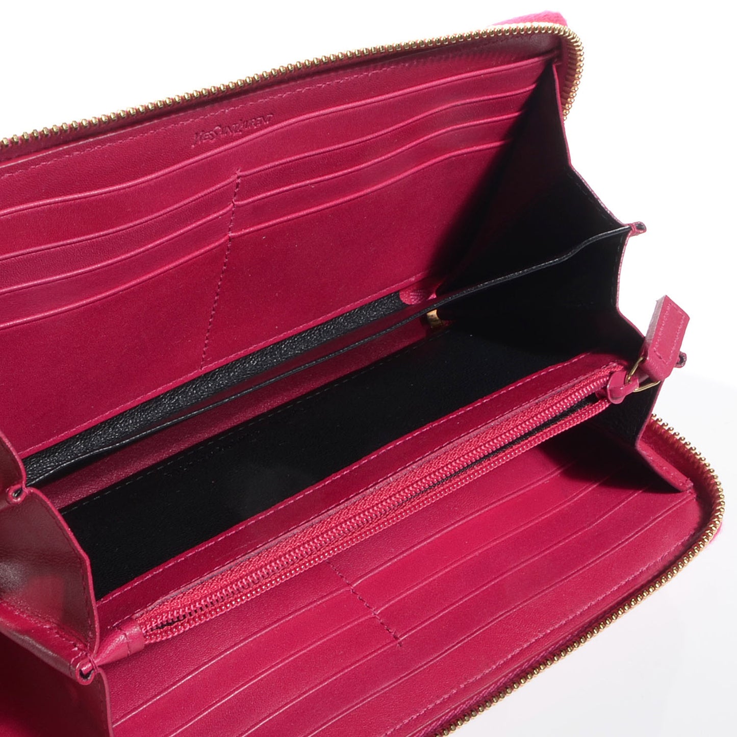 Patent Leather Belle De Jour Zippy Wallet Fuchsia
