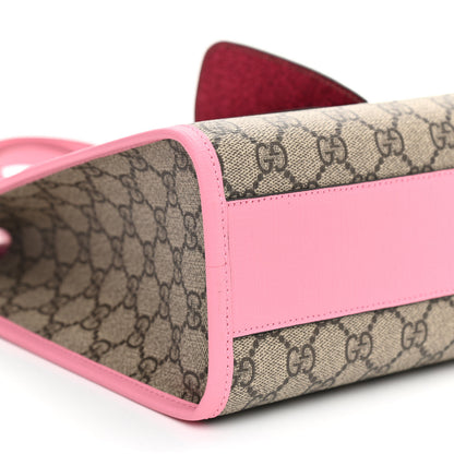 Gucci GG Supreme Monogram 3-D Strawberry Childrens Tote Beige Ebony Lotus Pink Fuxia Emerald 8 of 9