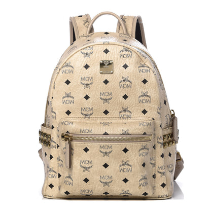 MCM Visetos Small Side Stud Stark Backpack Beige 1 of 10