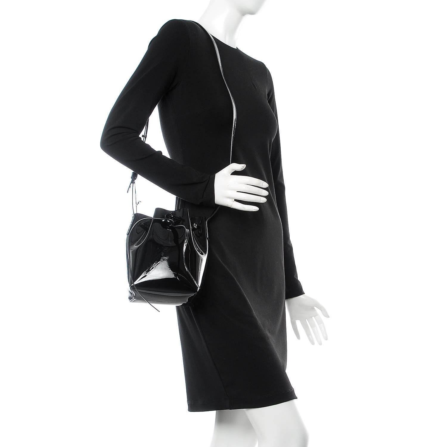 Mansur Gavriel Patent Calfskin Mini Mini Bucket Bag Black 2 of 6