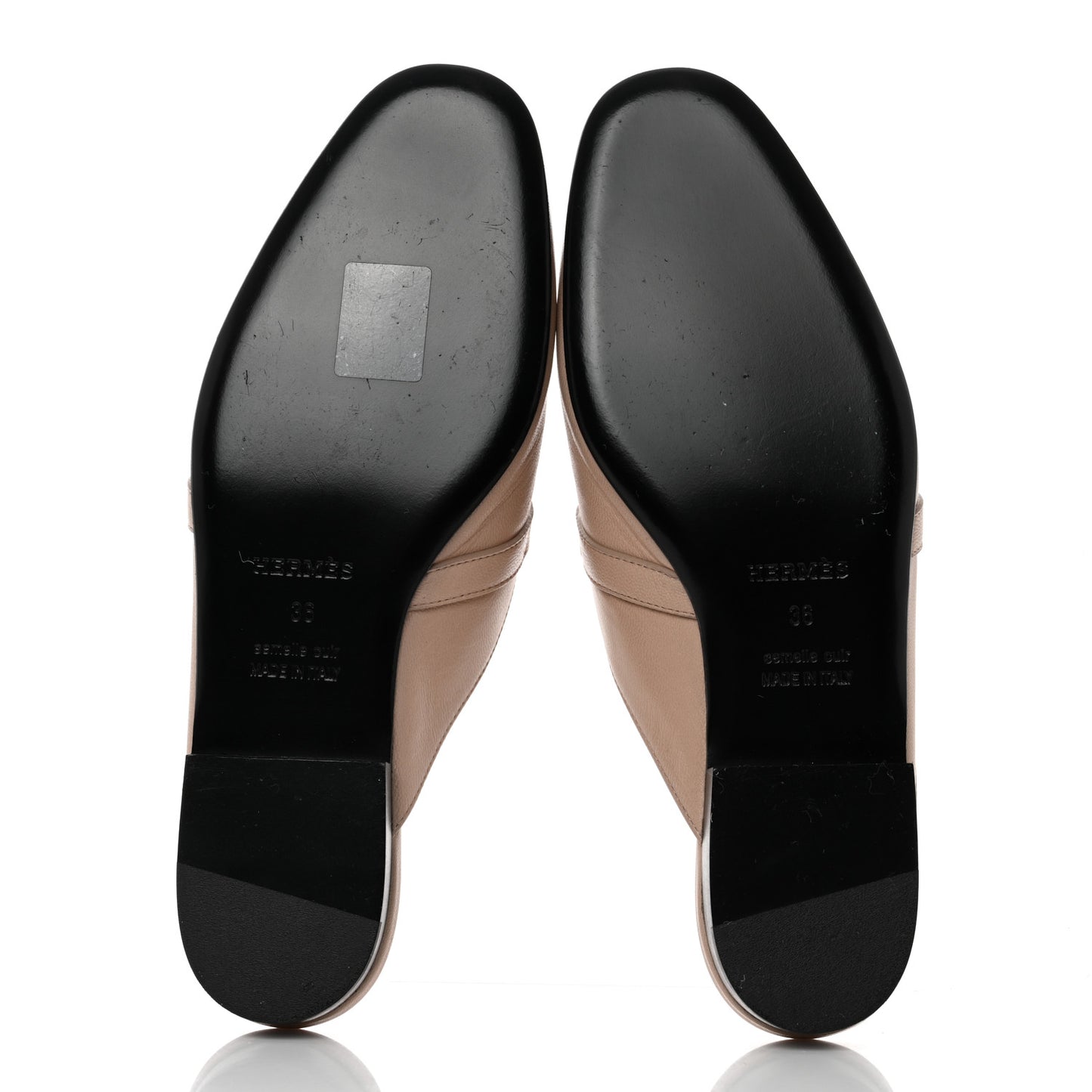 Calfskin Oz Mules 36 Beige Nude