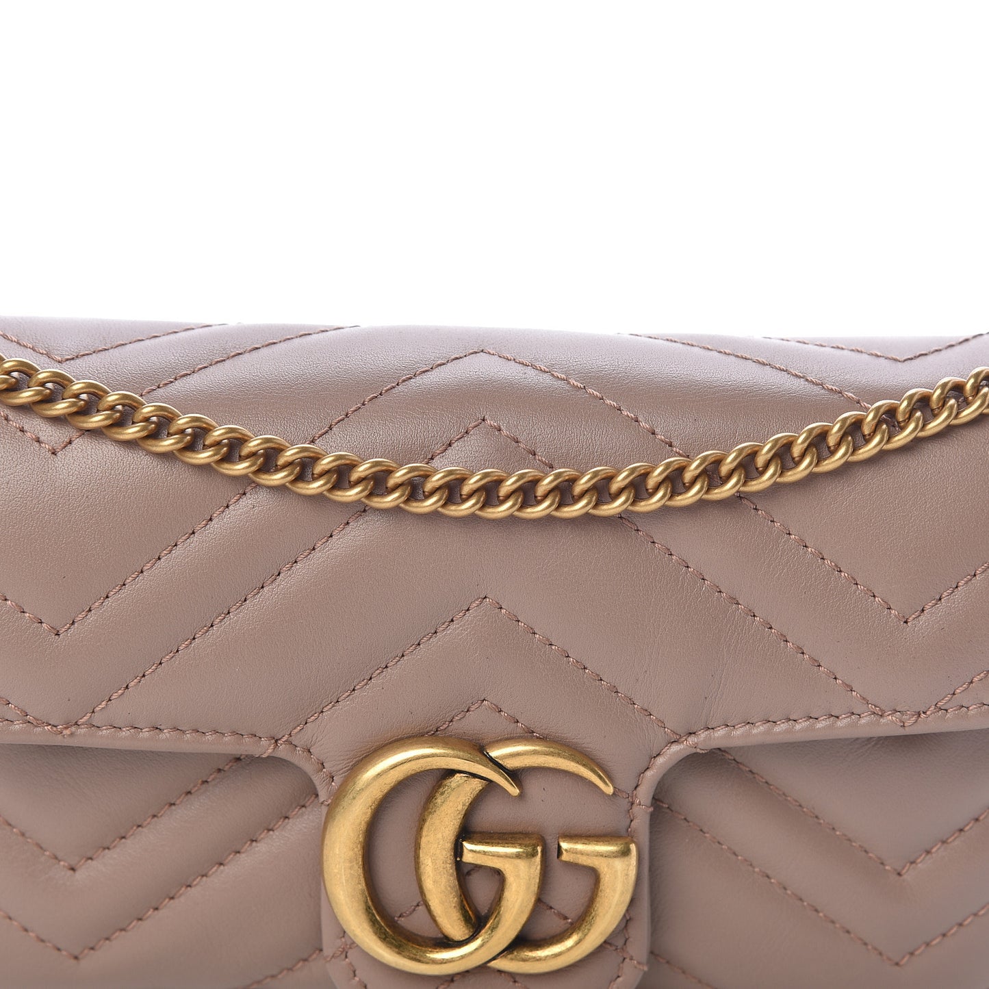 Calfskin Matelasse Super Mini GG Marmont Shoulder Bag Porcelain Rose