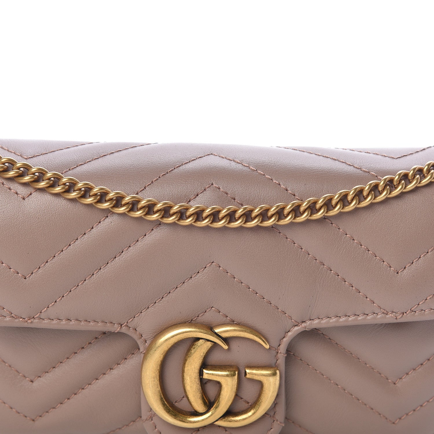 Gucci Calfskin Matelasse Super Mini GG Marmont Shoulder Bag Porcelain Rose 8 of 12