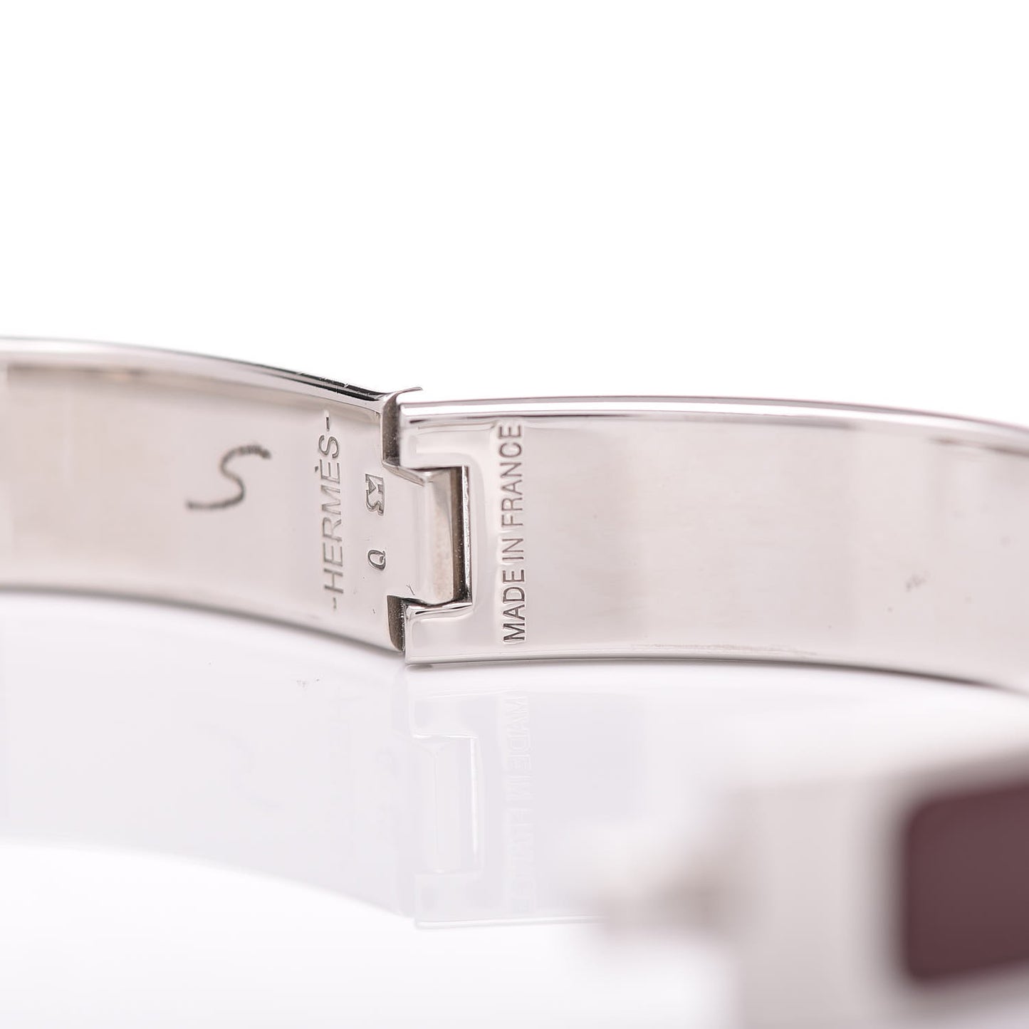 Enamel Narrow Clic Clac H Bracelet GM Chocolate