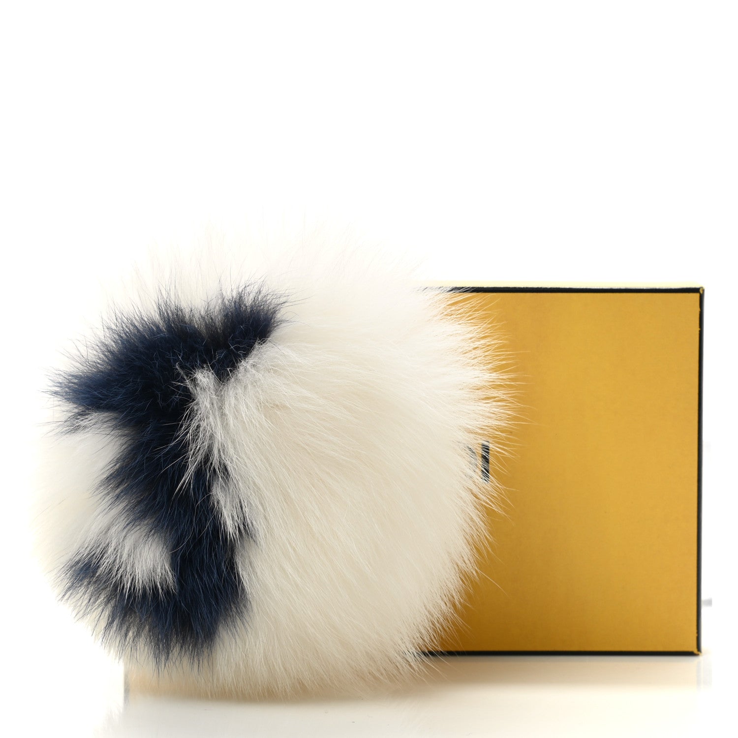 Fendi Fox Fur Shiny Nappa Bi-Color J ABCharm Bag Charm White Blue 4 of 4