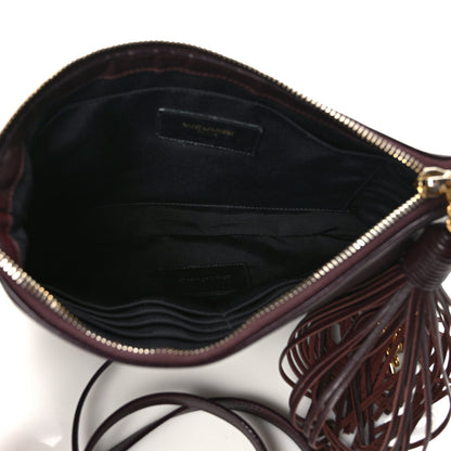 Saint Laurent Calfskin Teen Monogram Crossbody Bag Bordeaux 4 of 9
