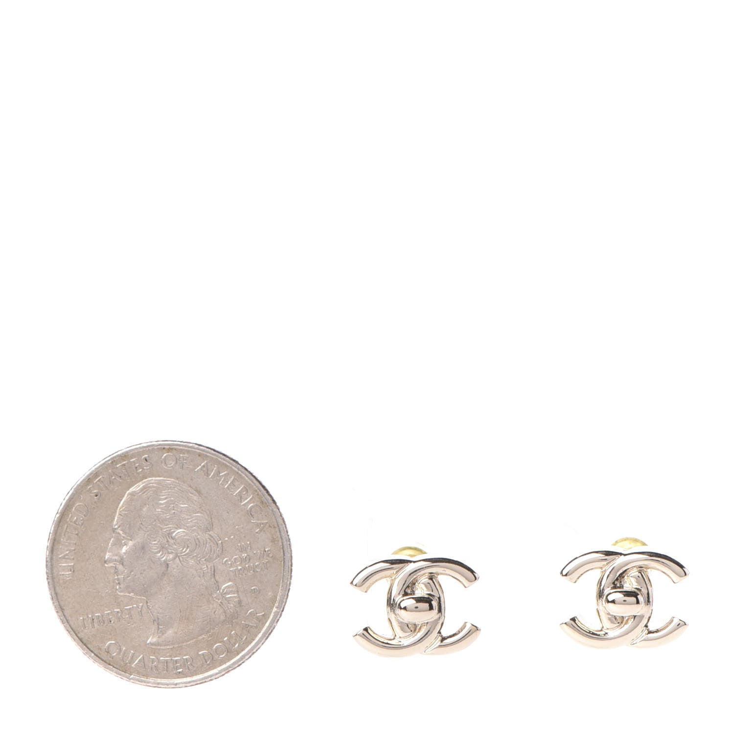 Chanel Metal CC Turnlock Earrings Gold 2 of 5