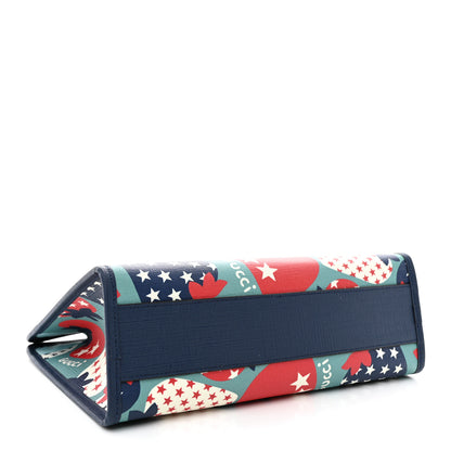 Gucci Coated Canvas Strawberry Stars Childrens Tote Red White Blue 4 of 13