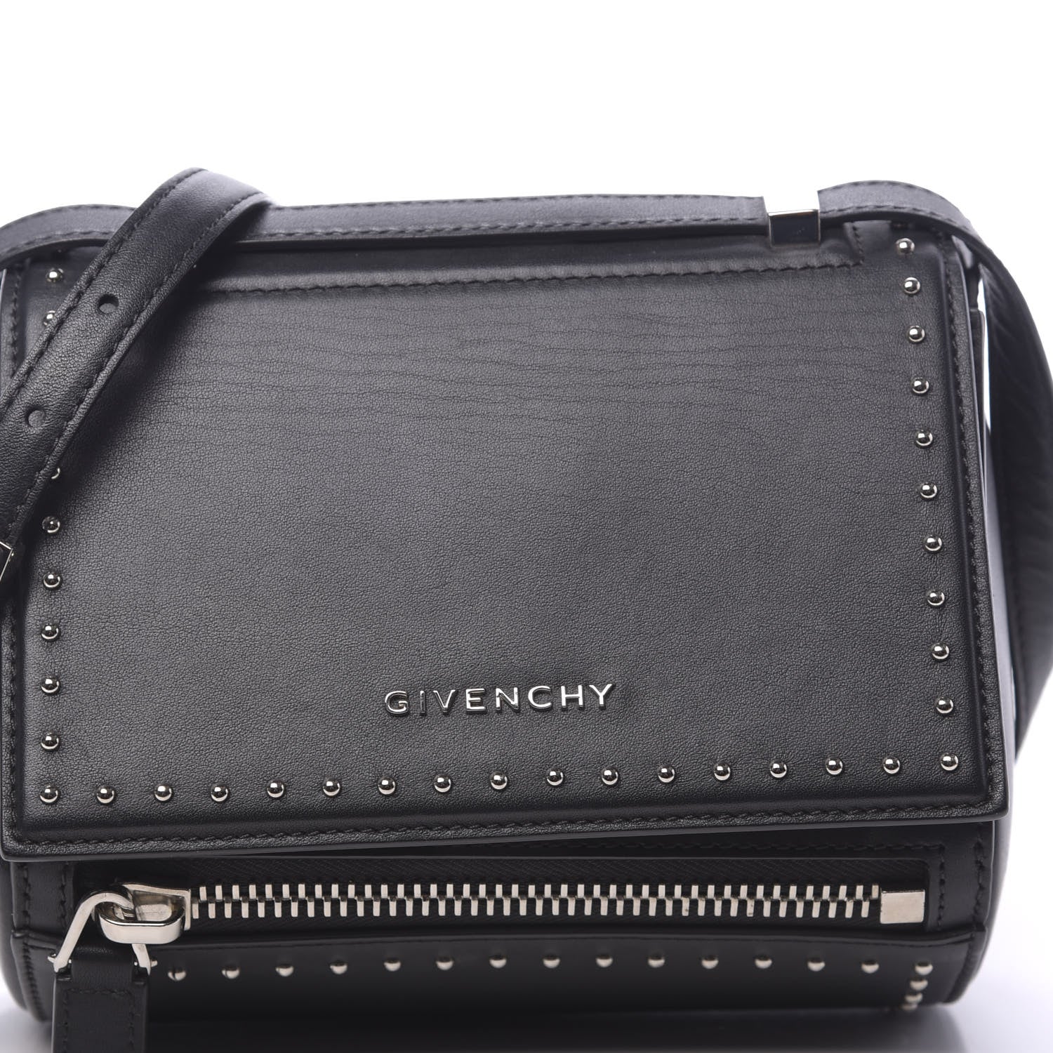 Givenchy Calfskin Studded Mini Pandora Box Crossbody Bag Black 10 of 12