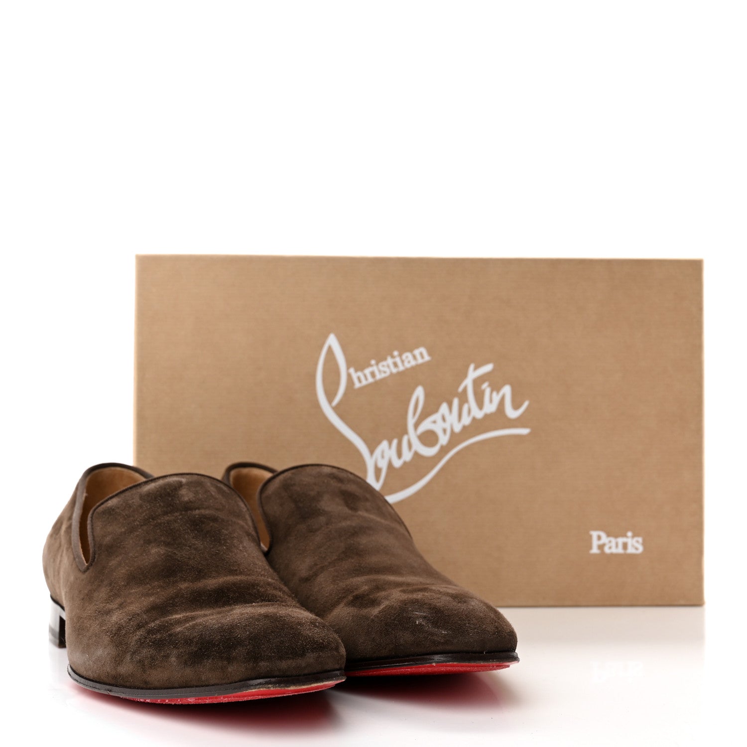 Christian Louboutin Veau Velours Mens Dandelion Flat Loafers 41 Arabica 14 of 14