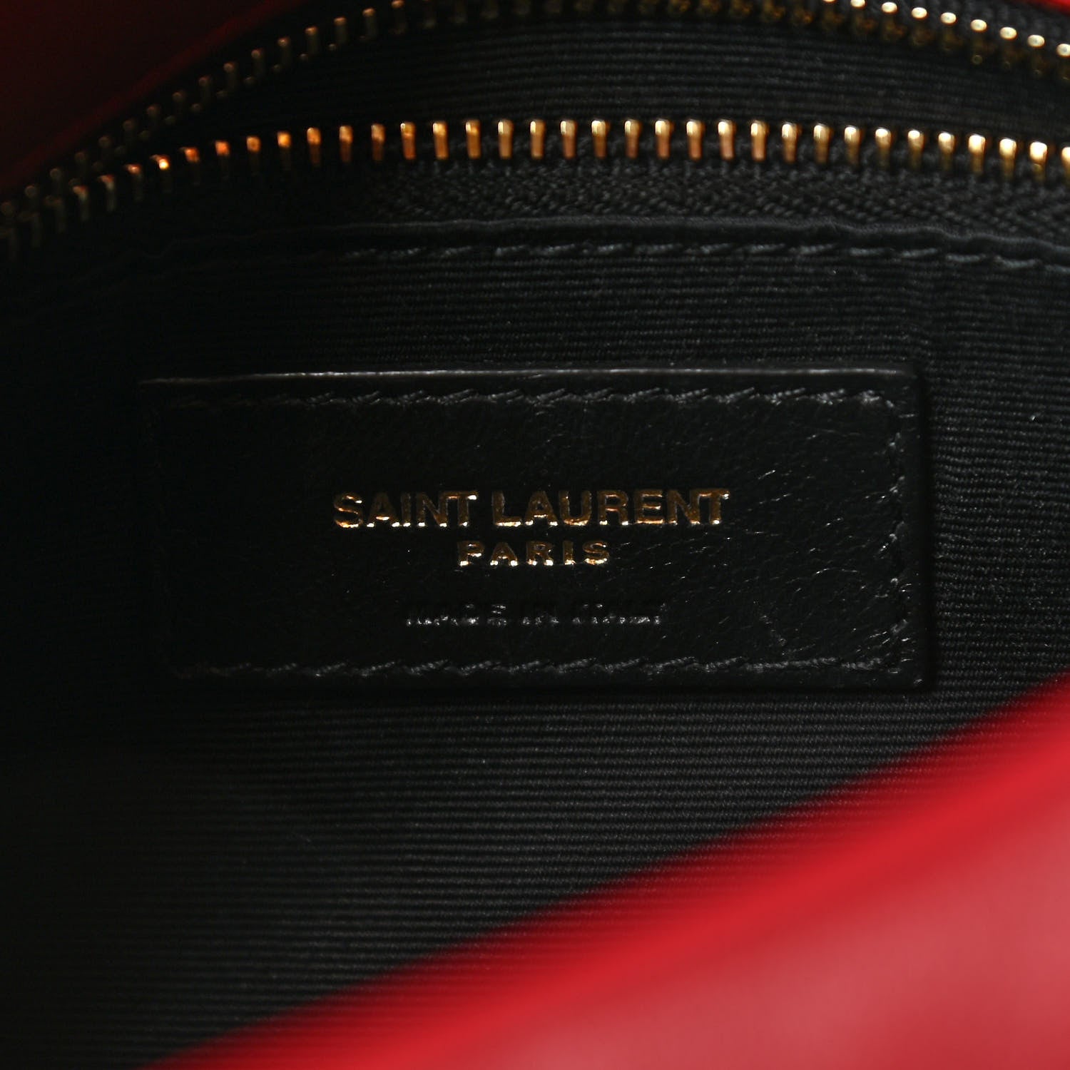 Saint Laurent Lambskin Quilted Small Loulou Puffer Monogram Chain Satchel Red 6 of 12