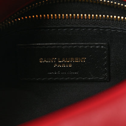 Saint Laurent Lambskin Quilted Small Loulou Puffer Monogram Chain Satchel Red 6 of 12