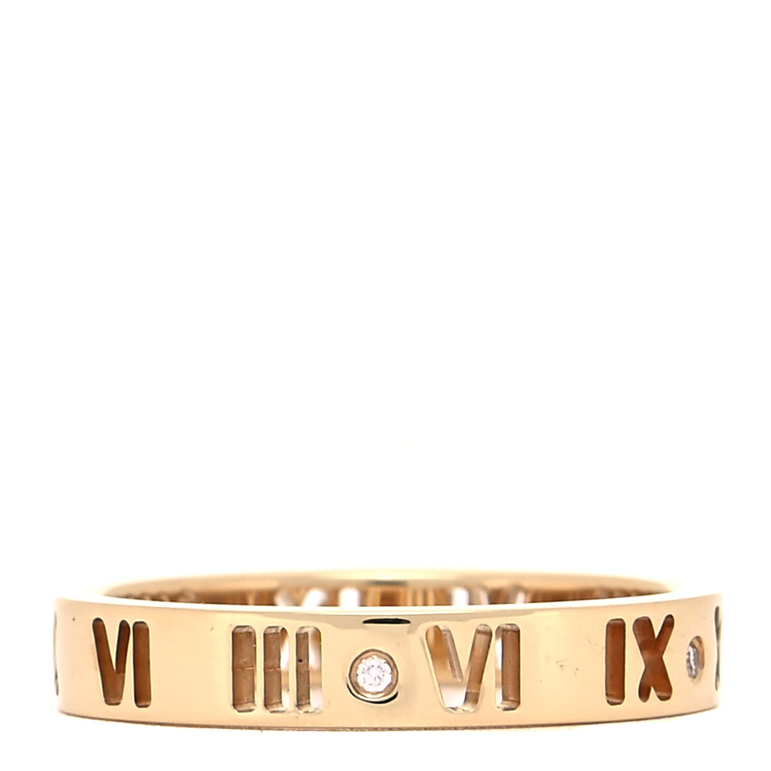 Tiffany 18K Yellow Gold Diamond Atlas Pierced Ring 53 6.25 3 of 5