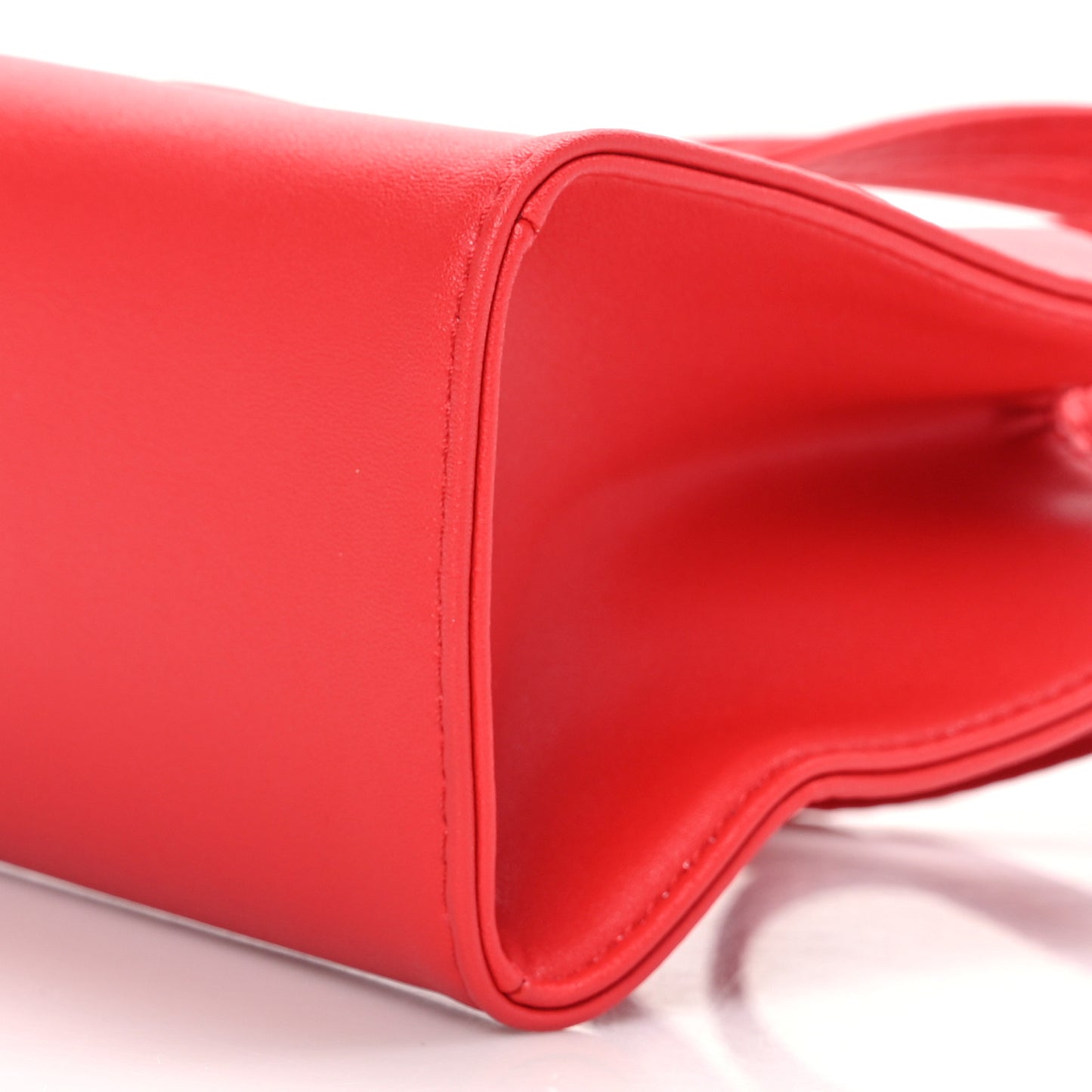 Vegan Leather Small Shopping Bag Red