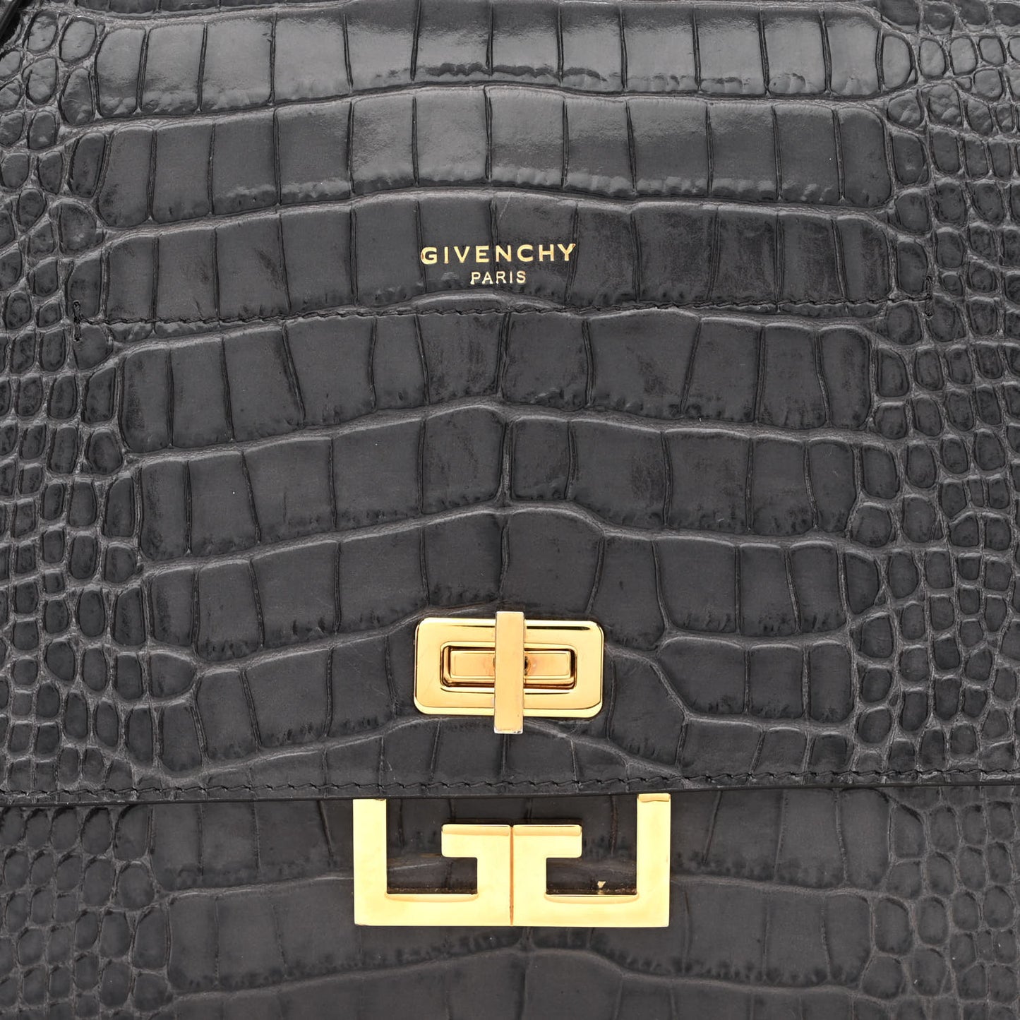 Calfskin Crocodile Embossed Medium Eden Storm Grey
