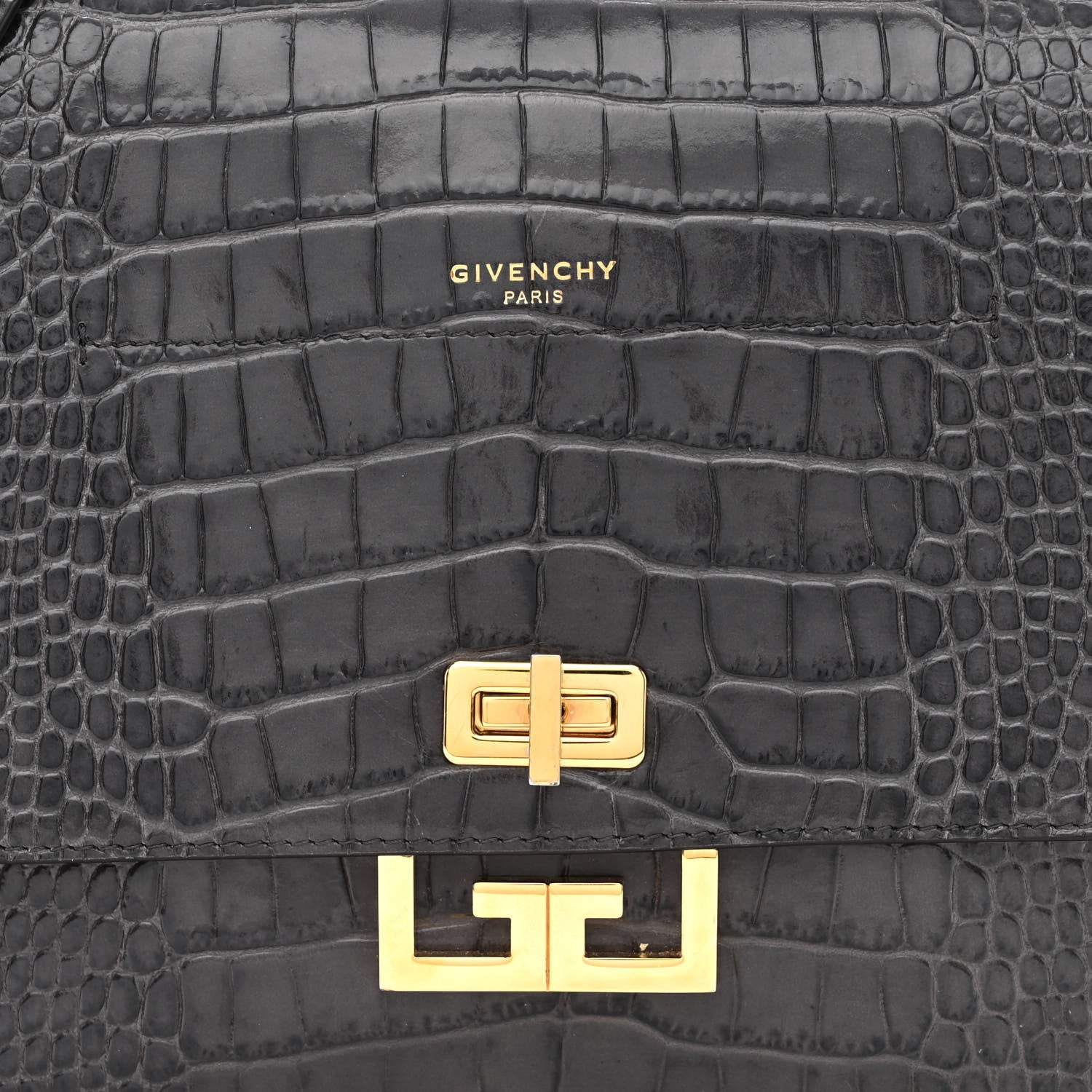 Givenchy Calfskin Crocodile Embossed Medium Eden Storm Grey 9 of 15