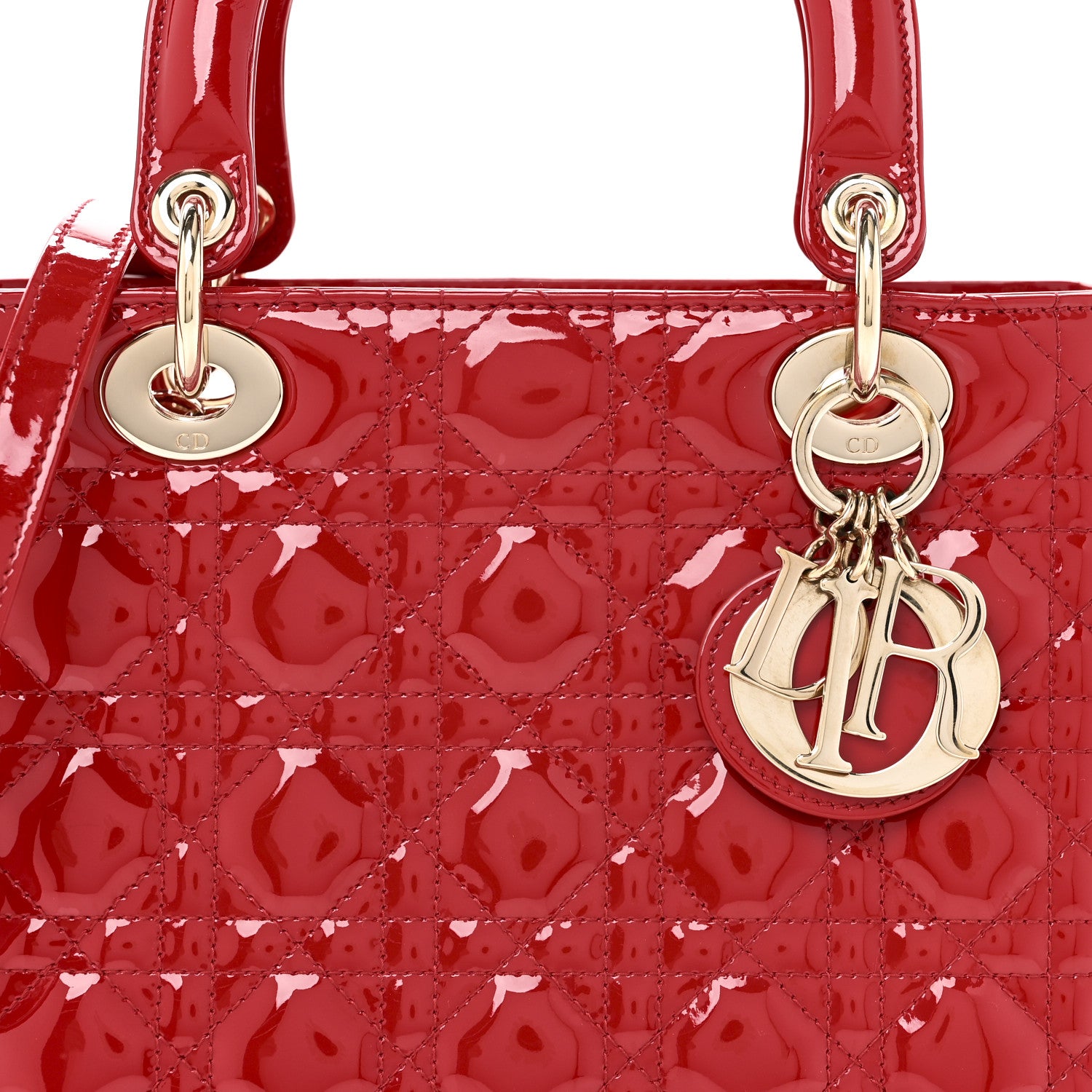 Christian Dior Patent Cannage Medium Lady Dior Red 8 of 10
