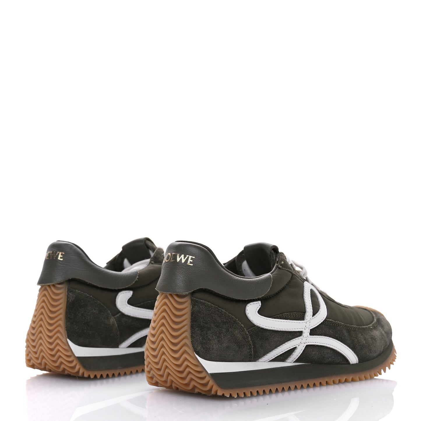 Nylon Suede Flow Runners Sneakers 40 Khaki