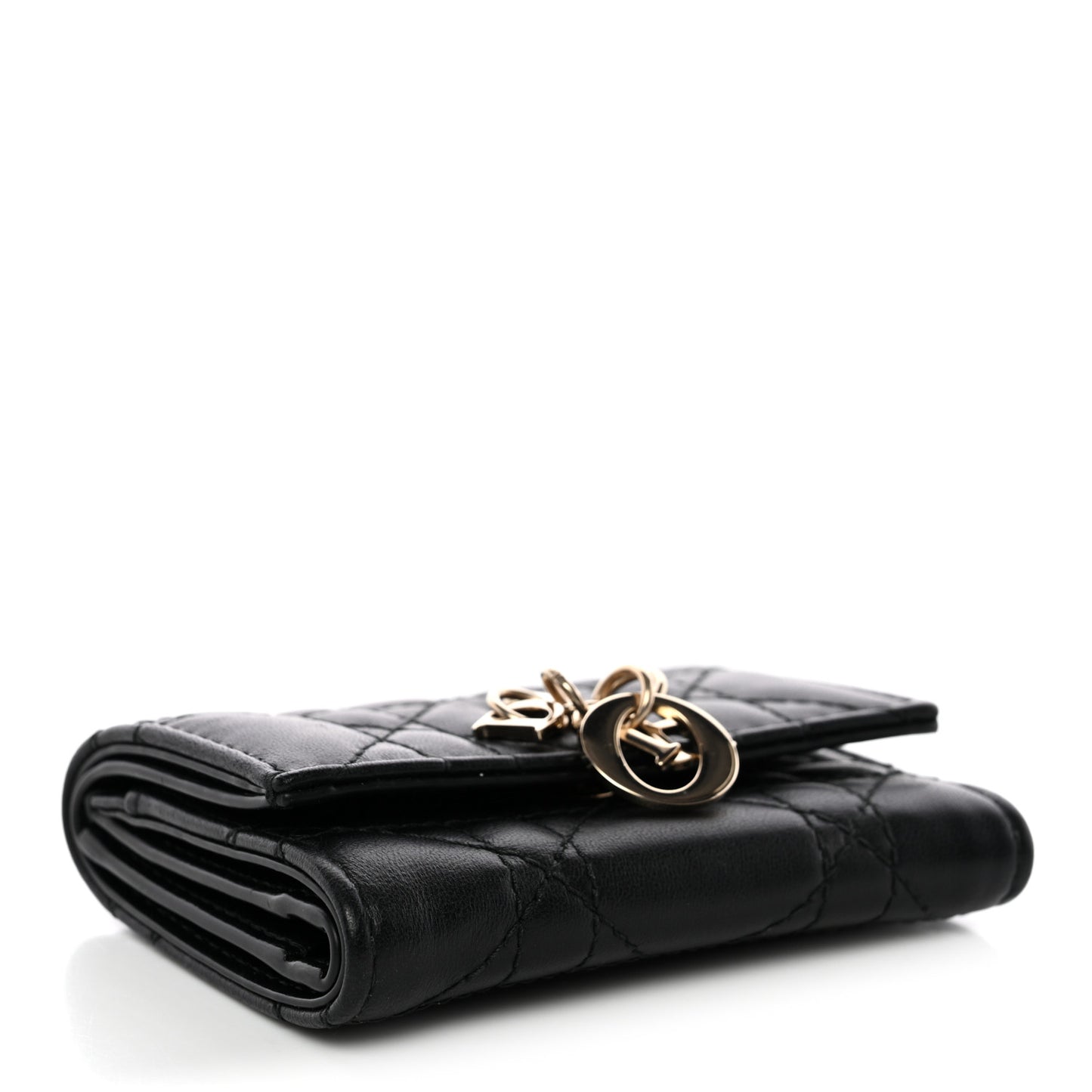 Lambskin Cannage My Dior Veronia Wallet Black