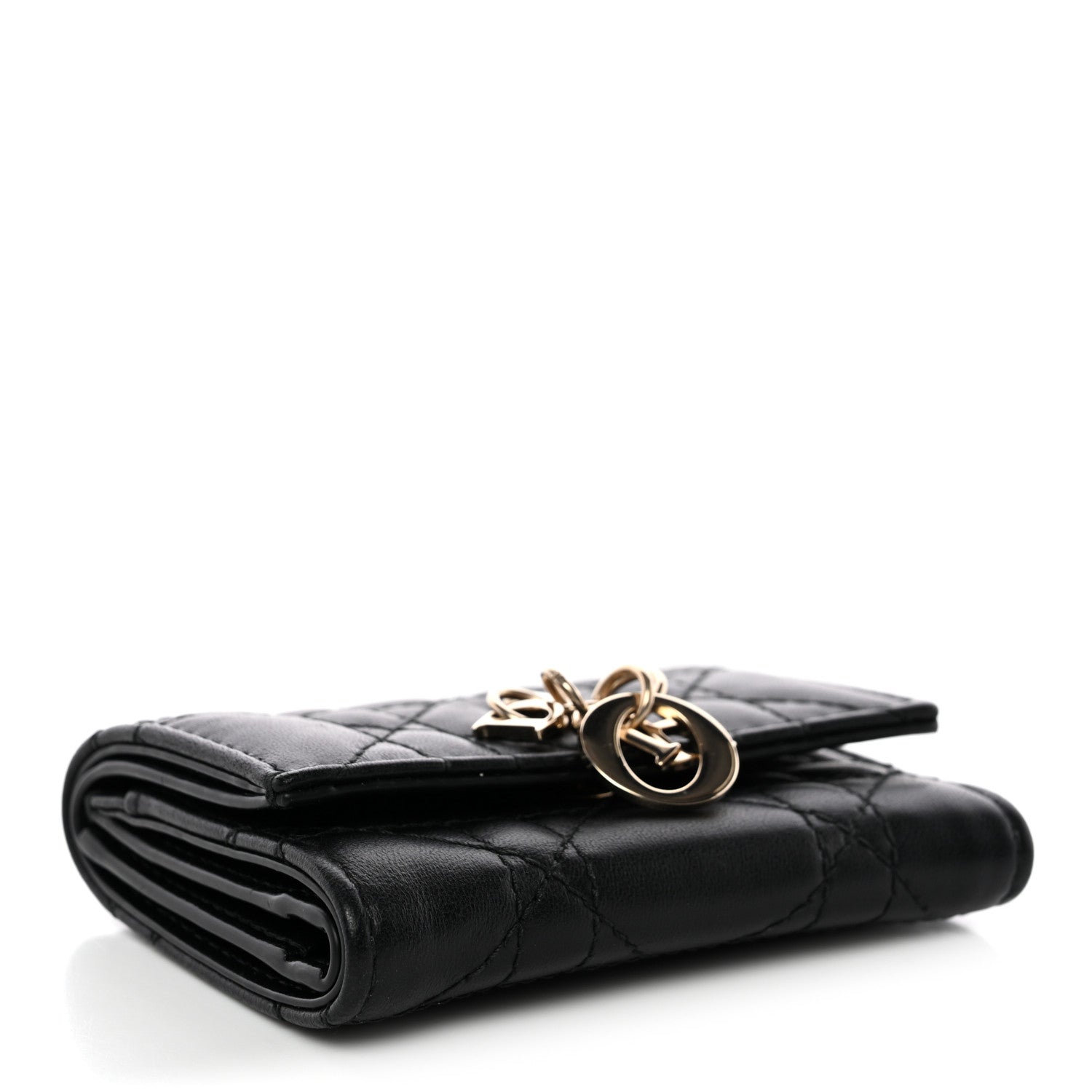 Christian Dior Lambskin Cannage My Dior Veronia Wallet Black 4 of 7