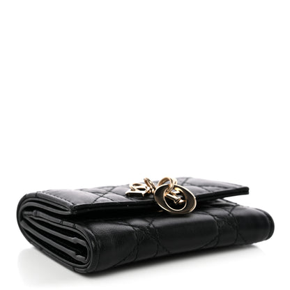 Christian Dior Lambskin Cannage My Dior Veronia Wallet Black 4 of 7