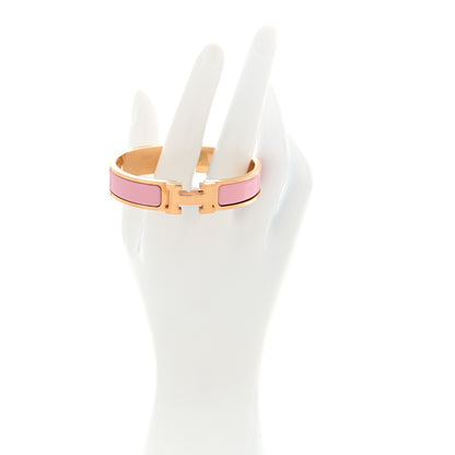 Hermes Enamel Narrow Clic Clac H Bracelet PM Rose Delirium 2 of 5