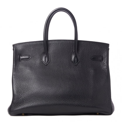 Hermes Taurillon Clemence Birkin 35 Black 3 of 31