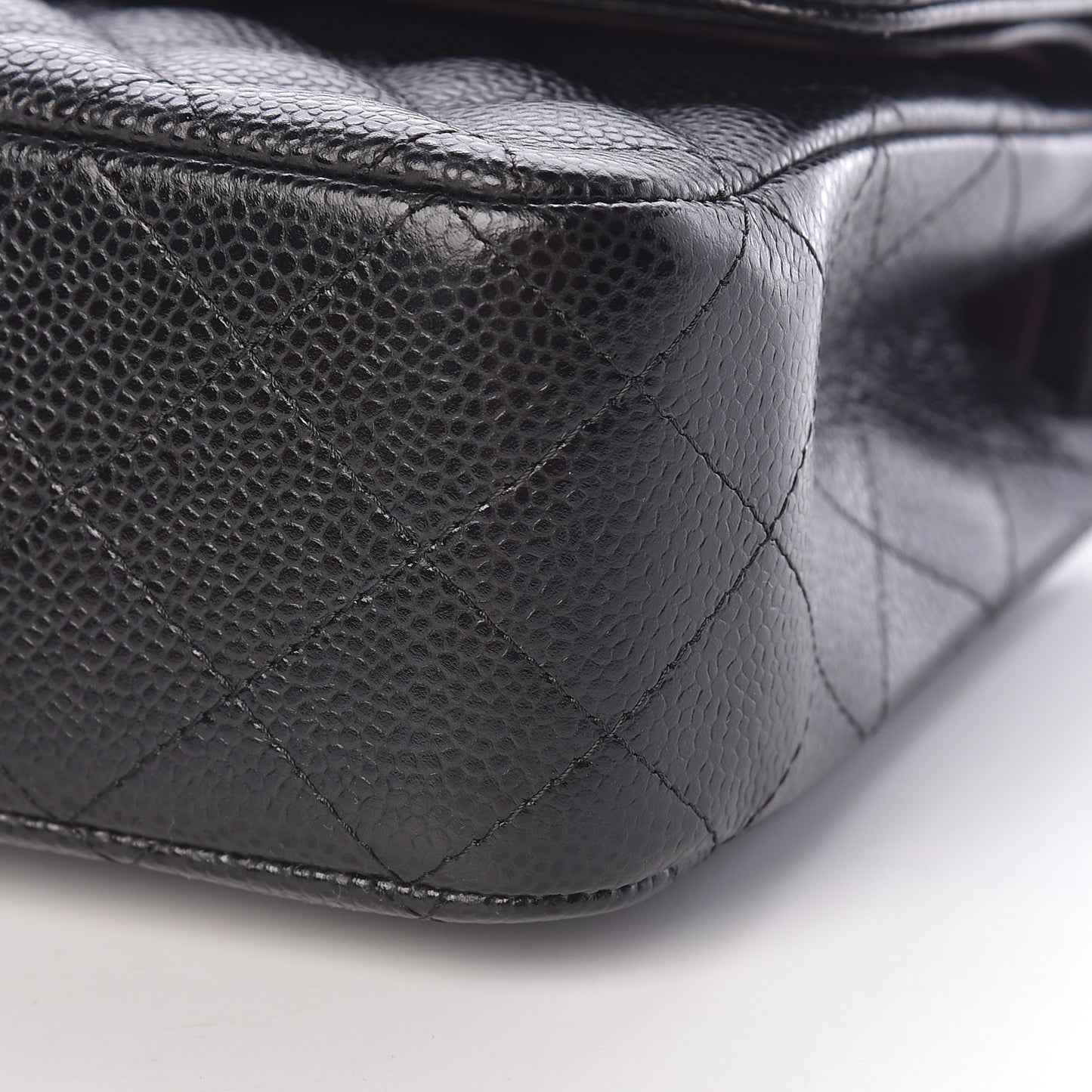 Caviar Quilted Medium Double Flap Black