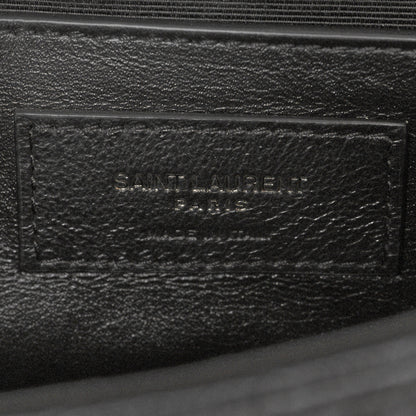 Saint Laurent Grain De Poudre Textured Mixed Matelasse Triquilt Small Monogram Satchel Black 7 of 10