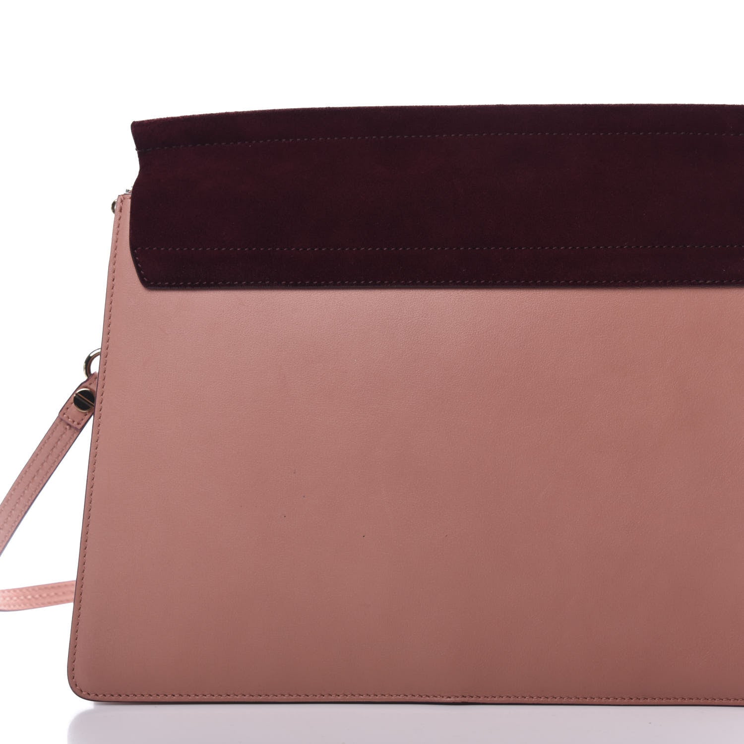 Chloe Calfskin Suede Medium Faye Shoulder Bag Misty Rose Dark Purple 11 of 12
