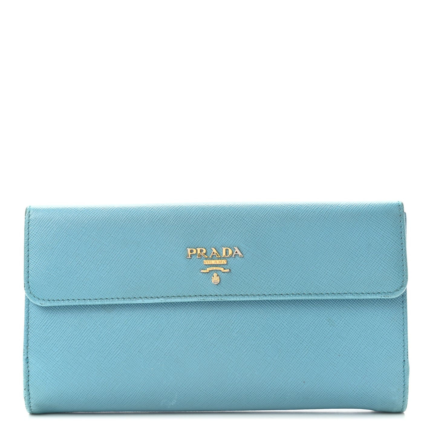 Saffiano Metal Continental Flap Wallet Turchese