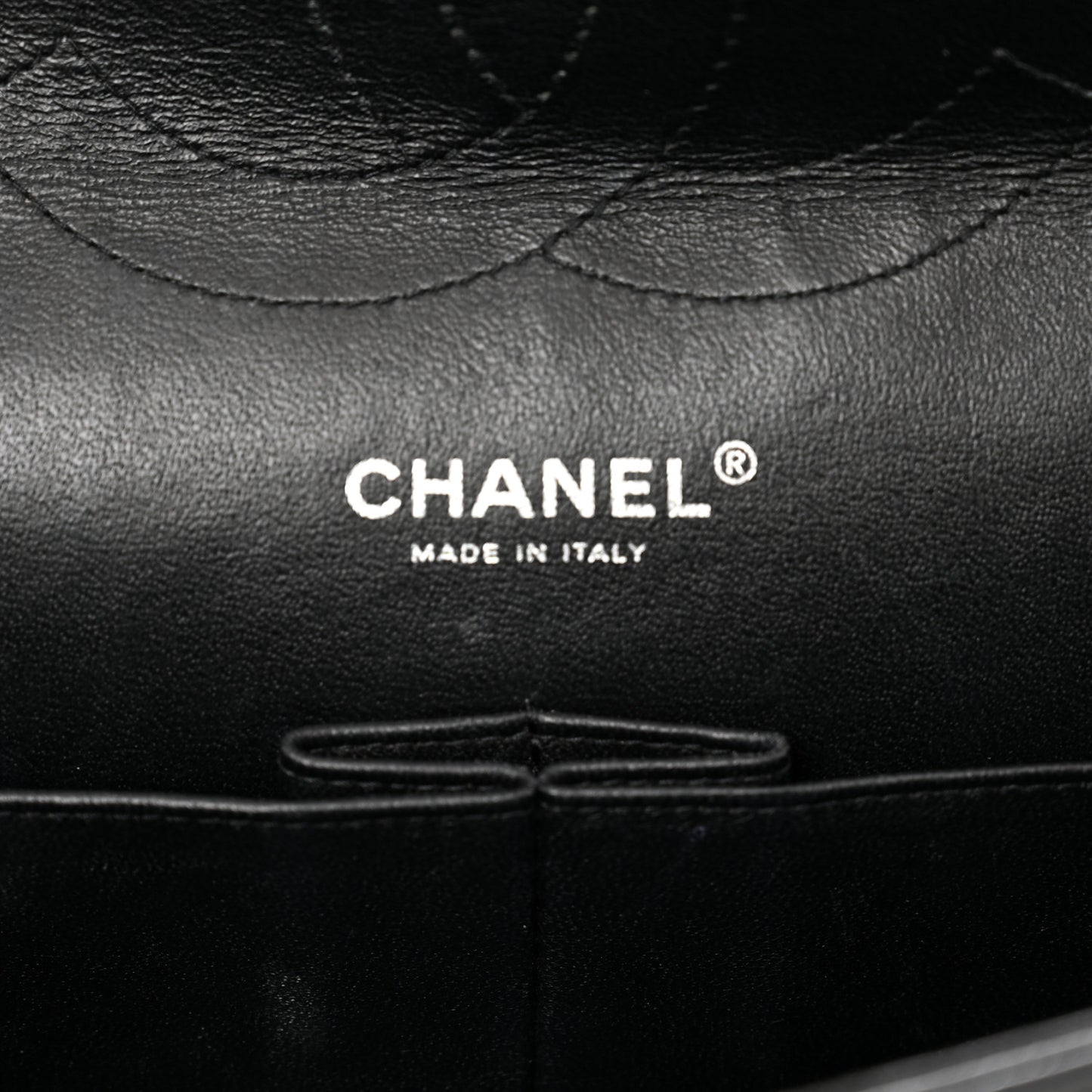 Patent Quilted Jumbo Double Flap Black