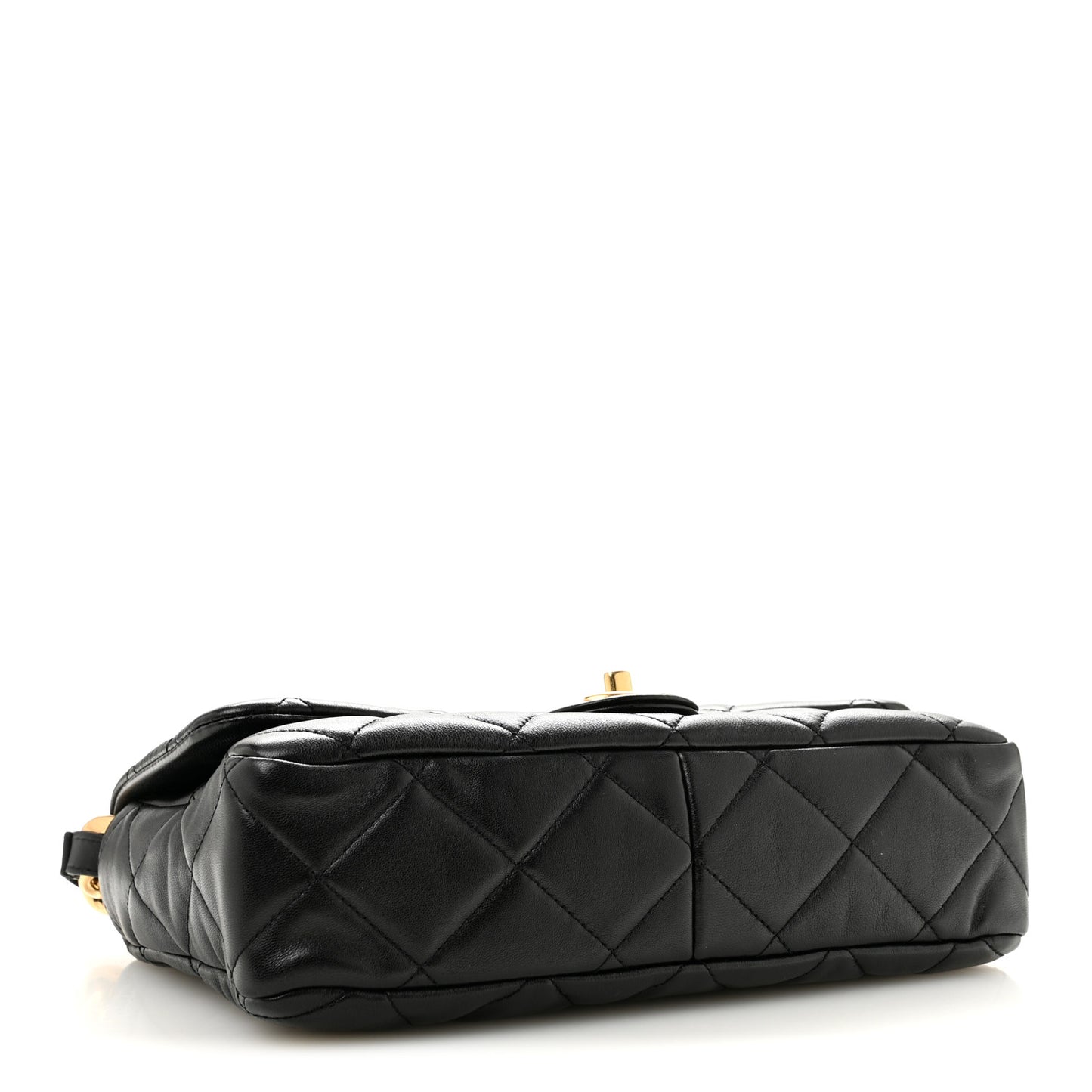 Lambskin Quilted Large CC Funky Town Flap Black