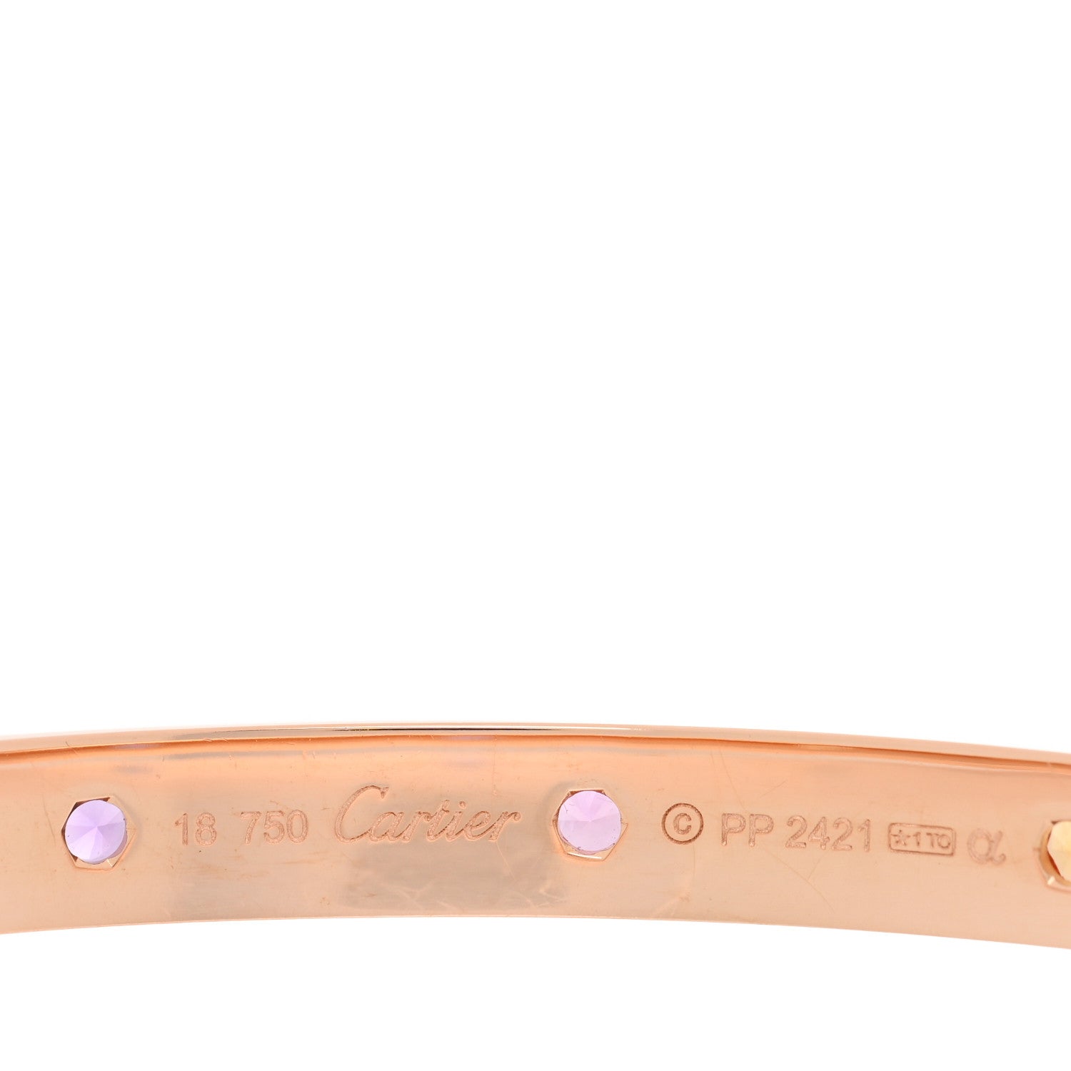 Cartier 18K Pink Gold Sapphire Garnet Amethyst LOVE Bracelet 18 3 of 8