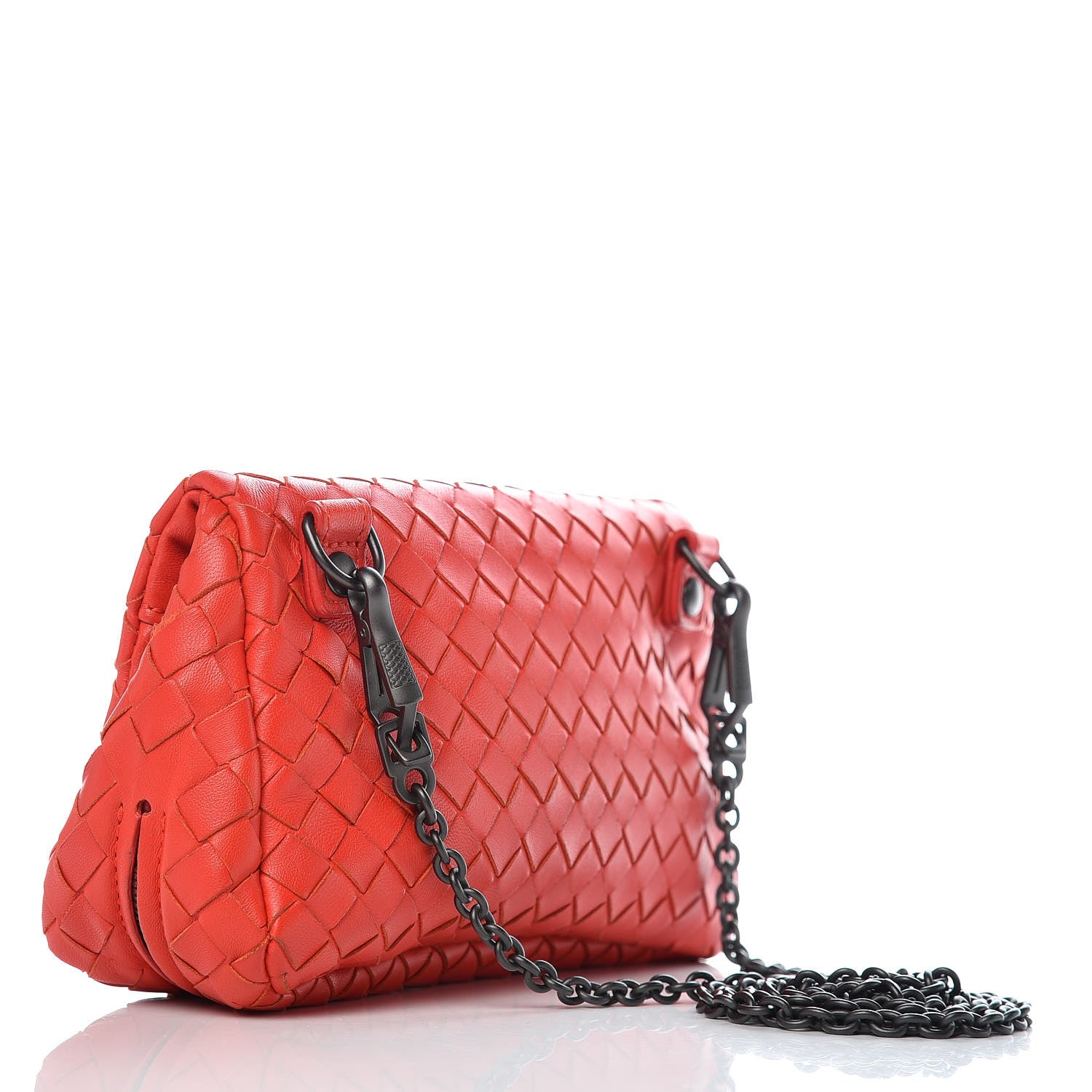 Bottega Veneta Nappa Intrecciato Mini Chain Messenger Red 3 of 10