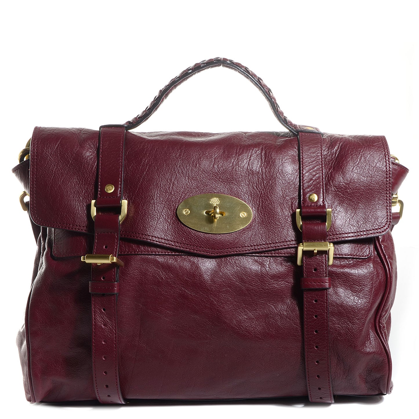 Soft Buffalo Leather Oversized Alexa Oxblood