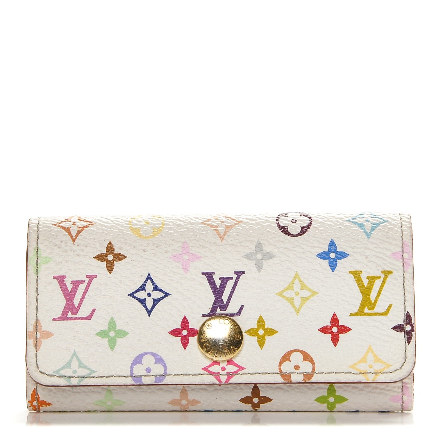 Louis Vuitton Monogram Multicolor Multicles 4 Key Holder White Litchi 1 of 8