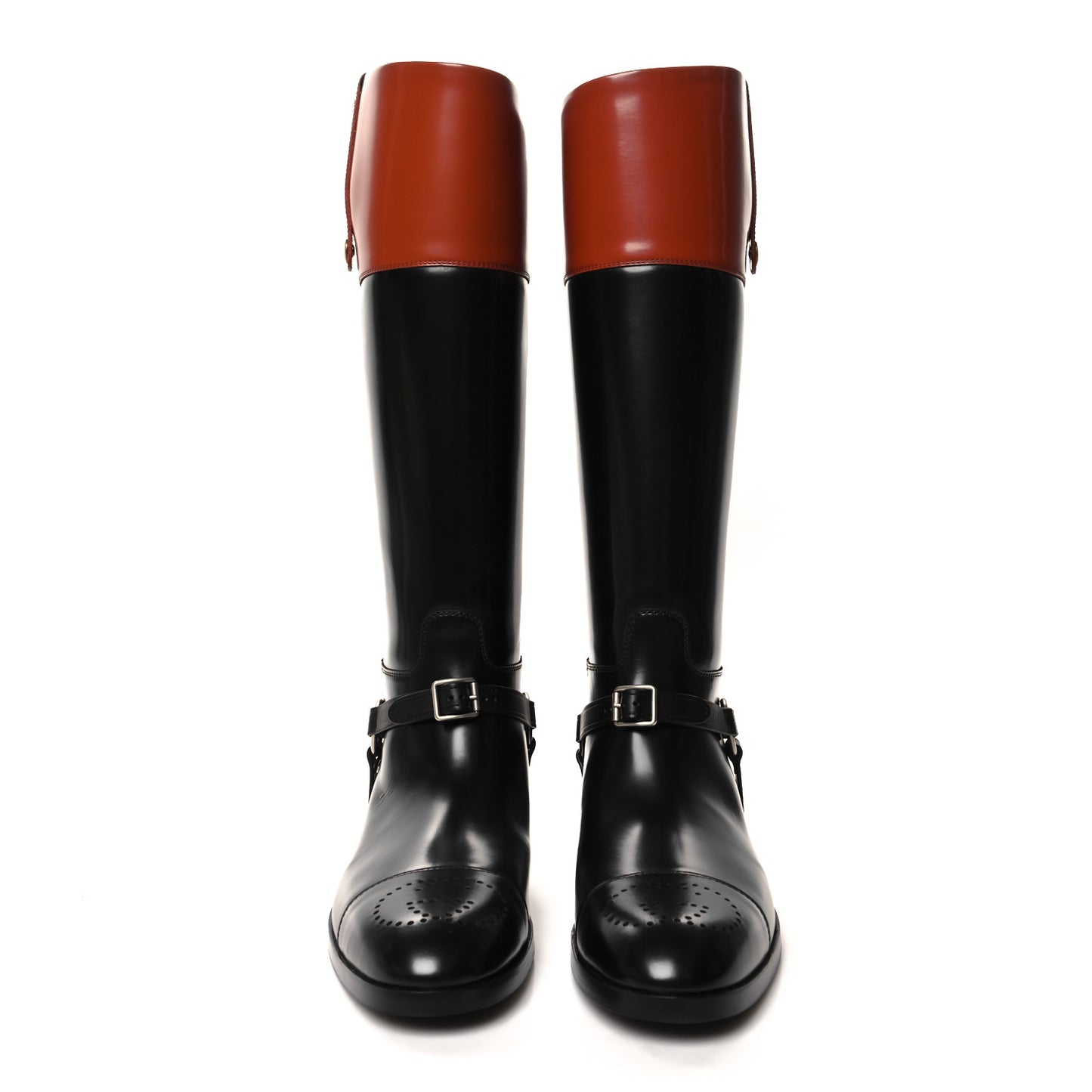 Cordovan Lux Mens Zelda Harness Riding Boots 10 Black Amber Honey