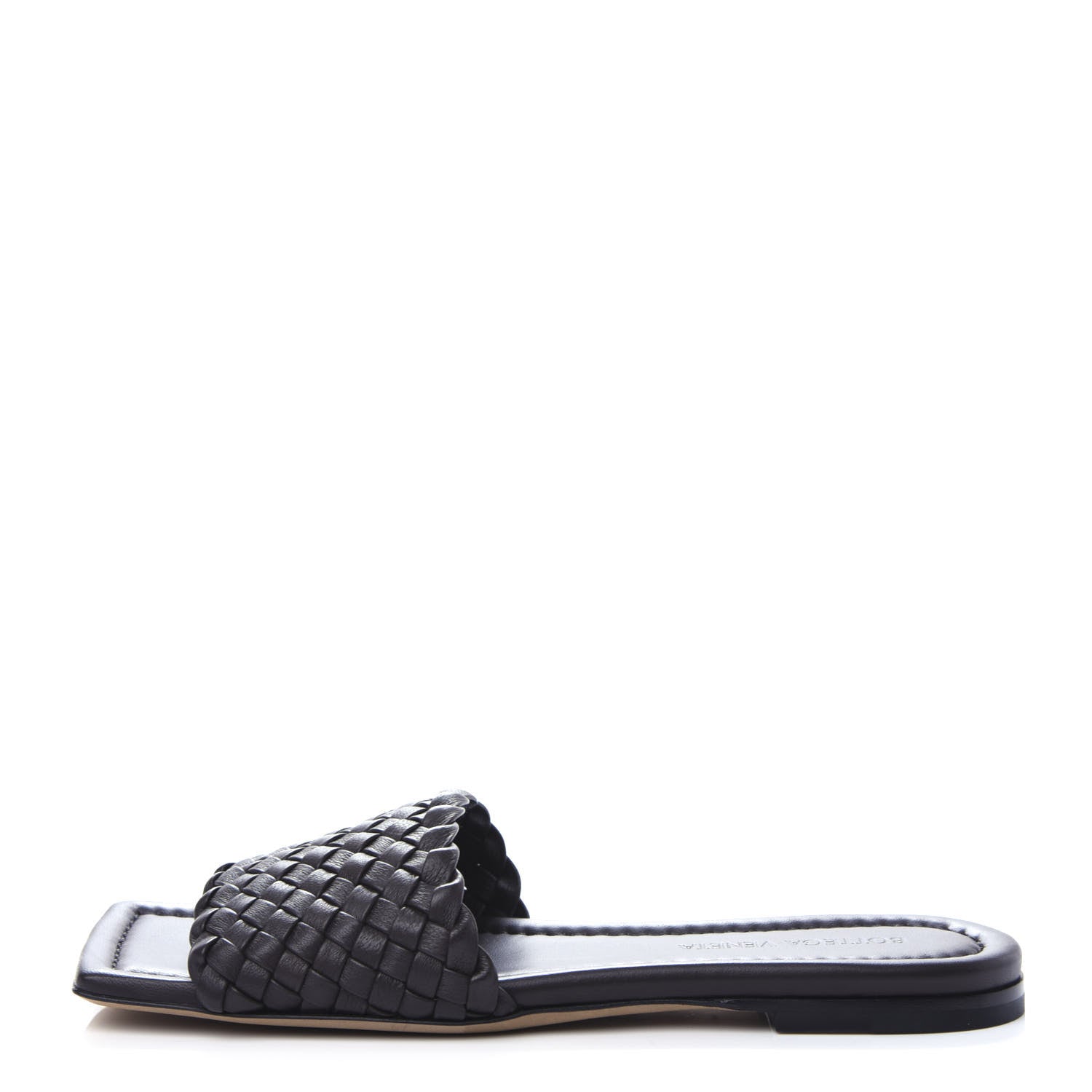 Bottega Veneta Nappa Intrecciato Squared Toe Flat Sandals 36 Espresso 1 of 10