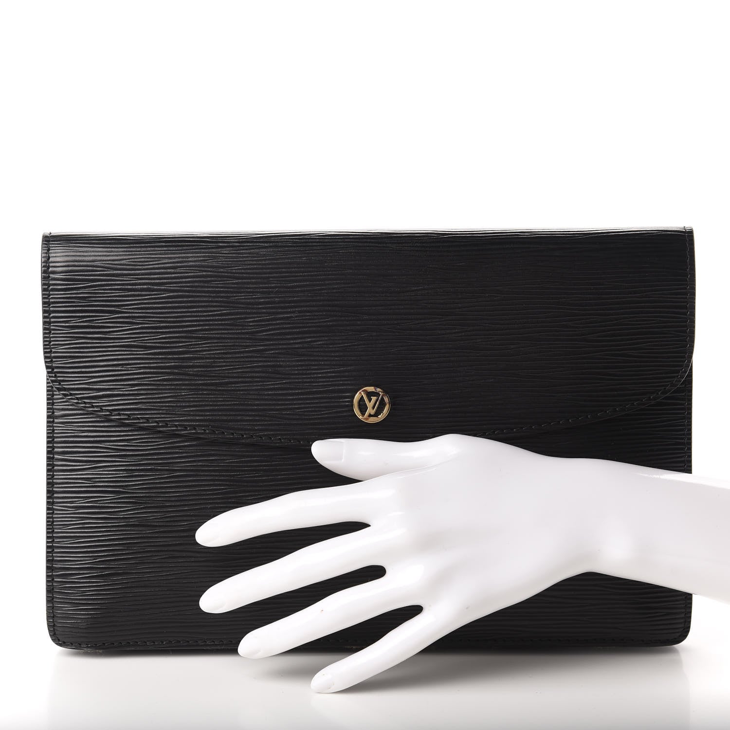 Louis Vuitton Epi Montaigne Clutch MM Black 2 of 11