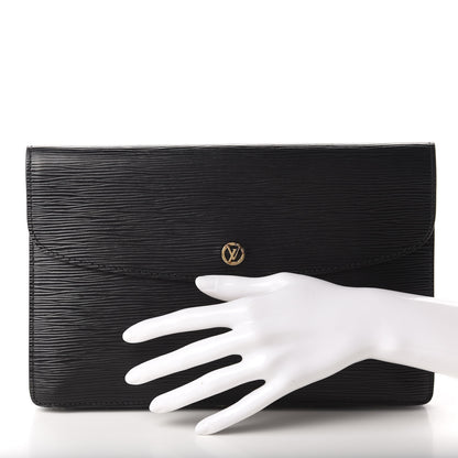 Louis Vuitton Epi Montaigne Clutch MM Black 2 of 11