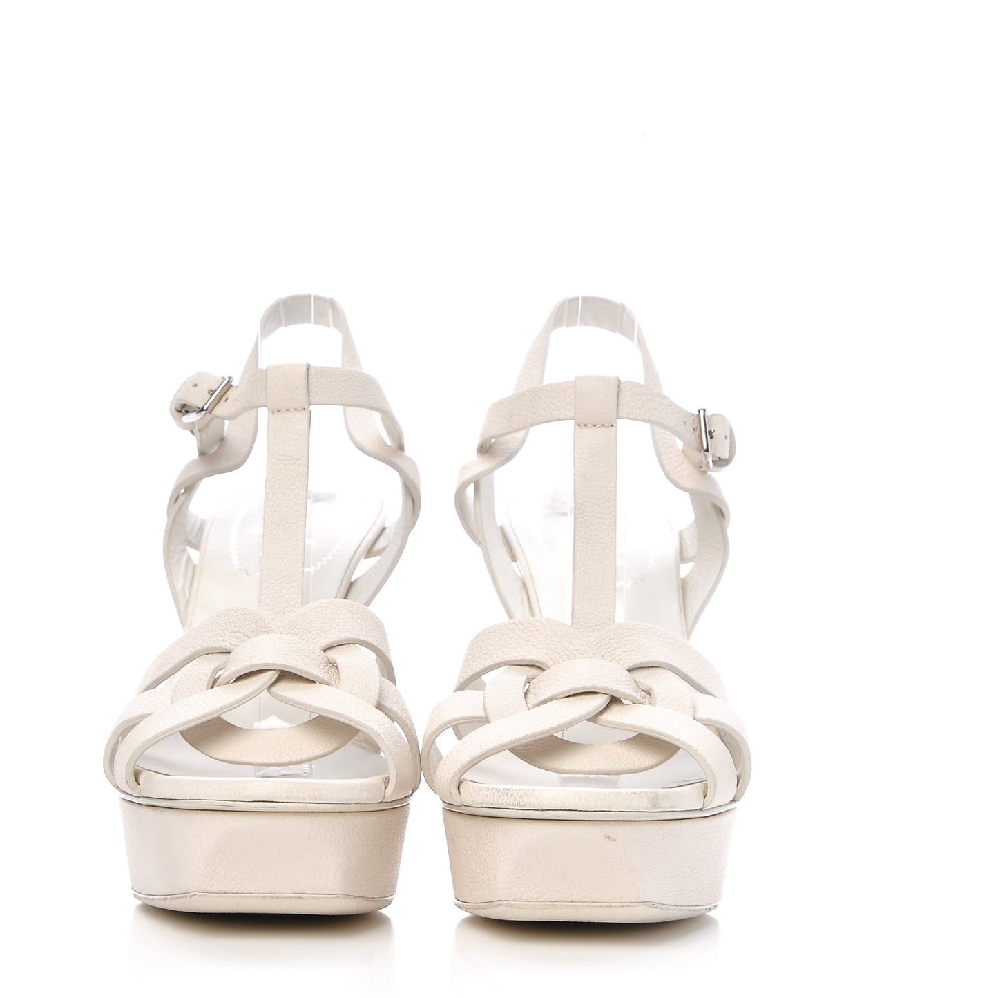 Calfskin Tribute 75 Platform Sandals 36.5 Porcellana