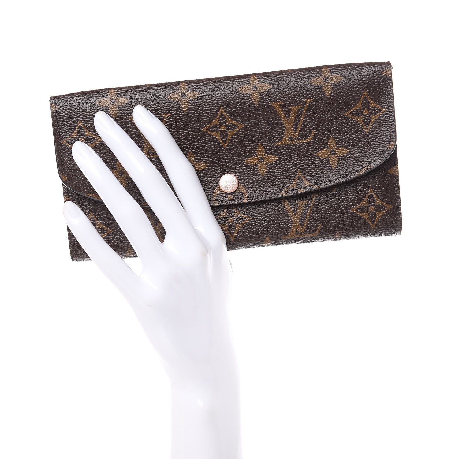 Louis Vuitton Monogram Emilie Wallet Rose Nacre 2 of 7
