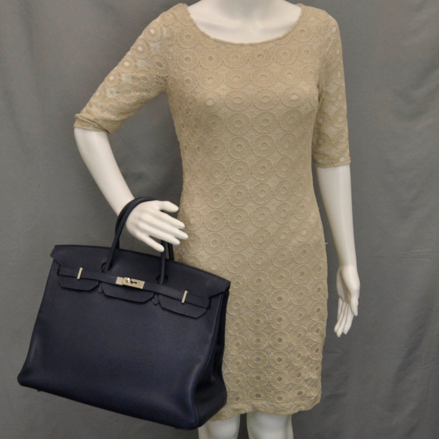 Taurillon Clemence Birkin 40 Bleu Abysse