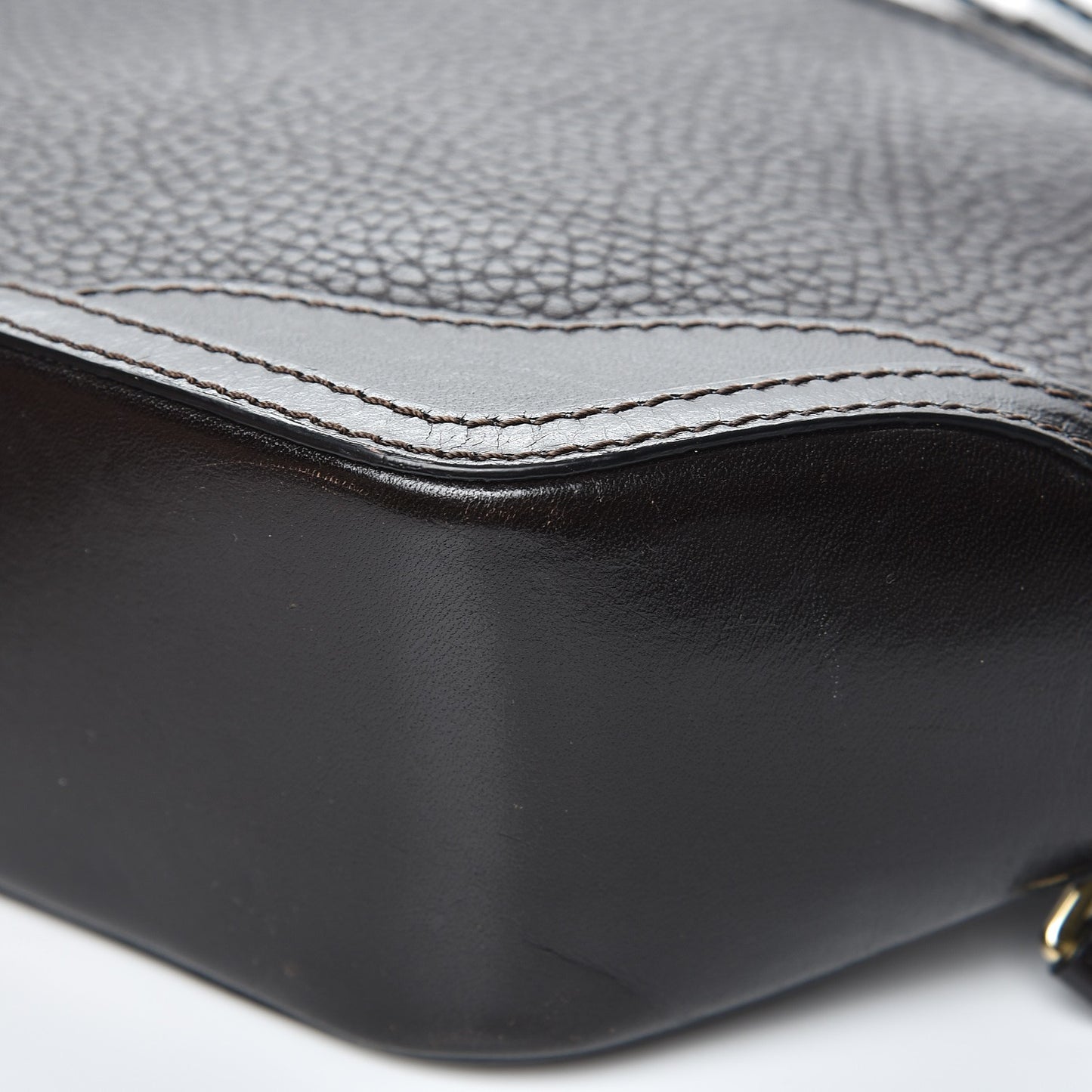 Grained Calfskin Mini Orchard Crossbody Dark Brown