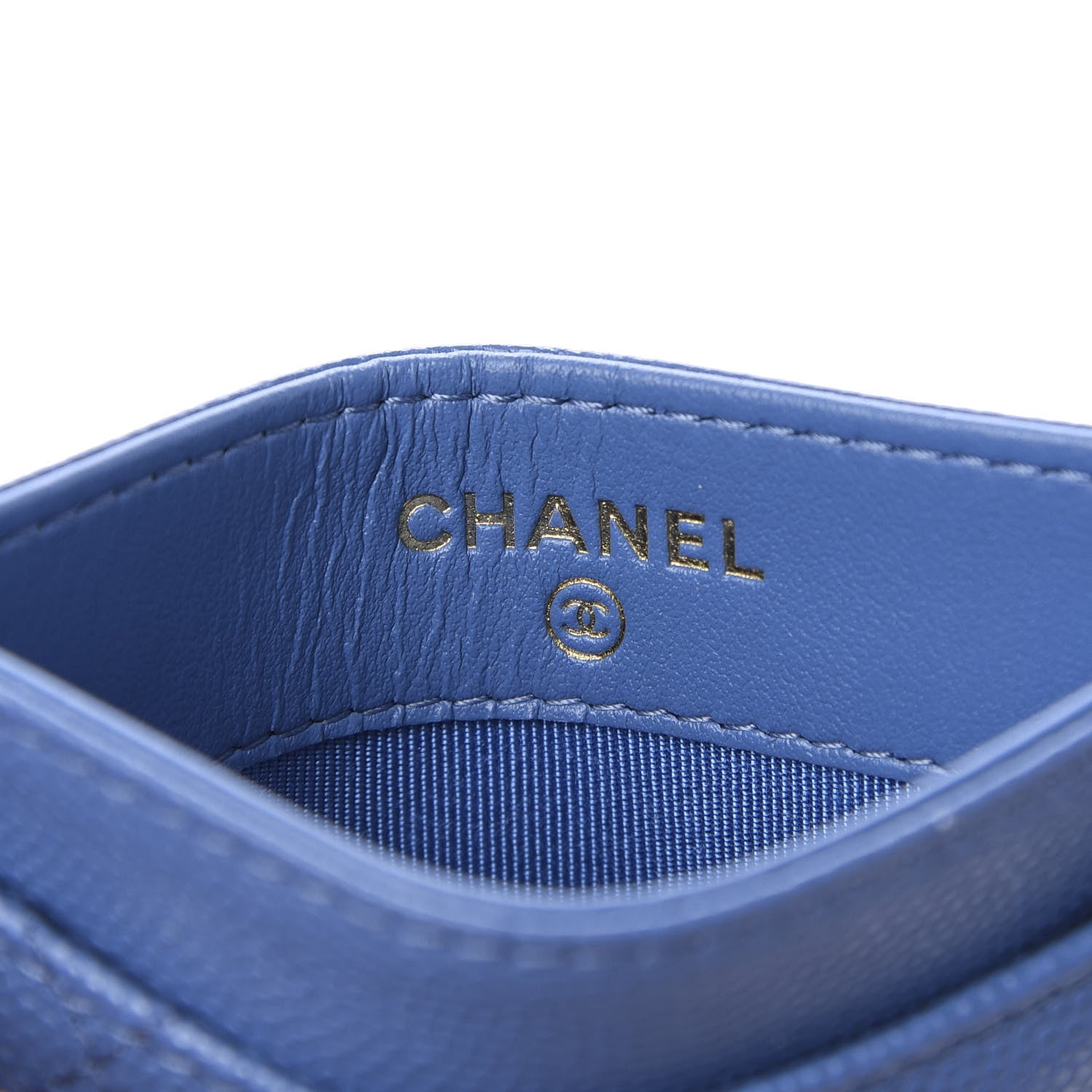 Chanel Caviar Quilted Card Holder Blue 8 of 11