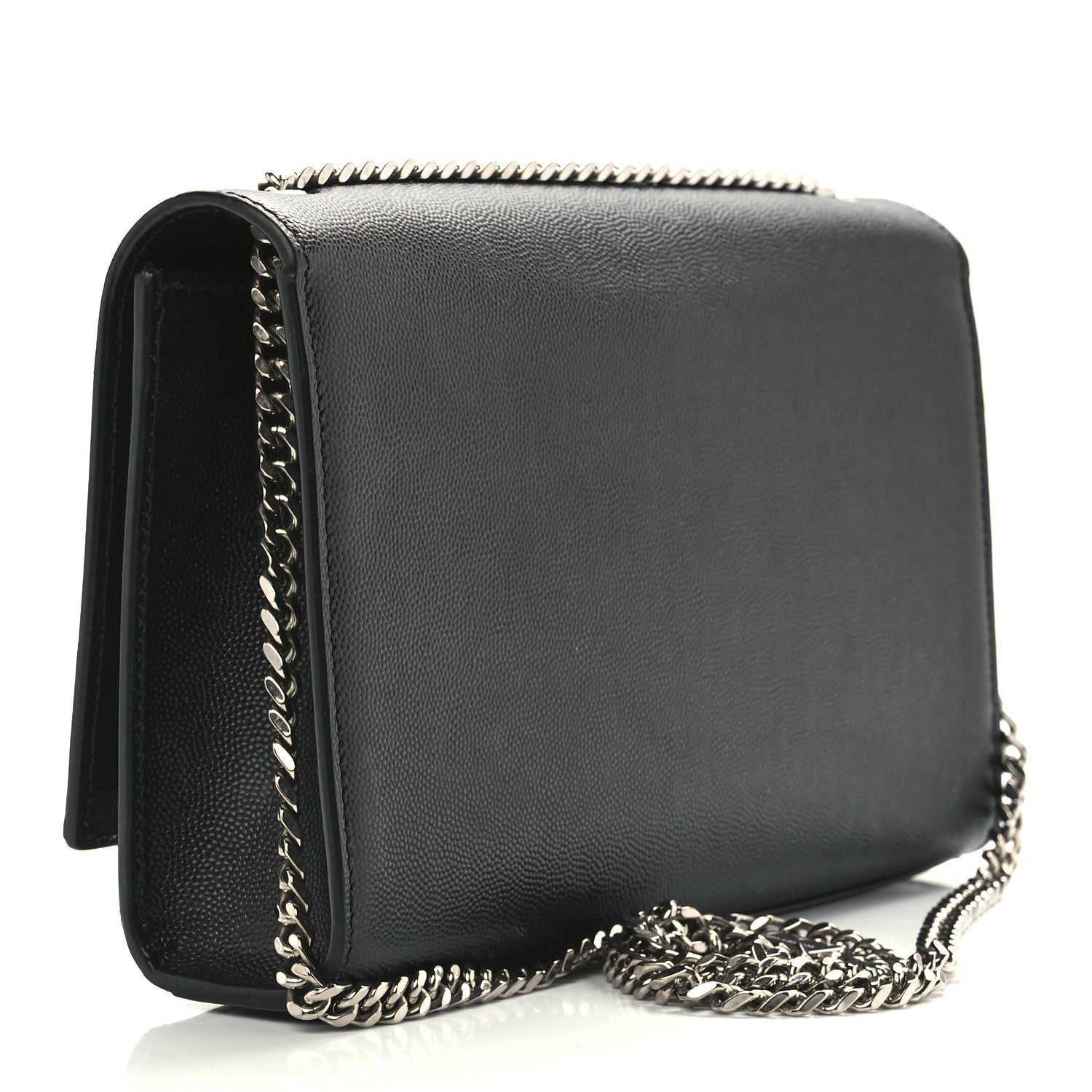 Saint Laurent Grain De Poudre Medium Classic Monogram Kate Satchel Black 3 of 12