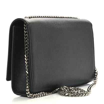 Saint Laurent Grain De Poudre Medium Classic Monogram Kate Satchel Black 3 of 12